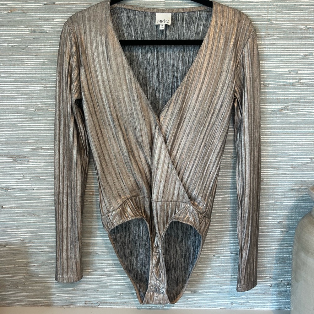 Metallic Long Sleeve Bodysuit